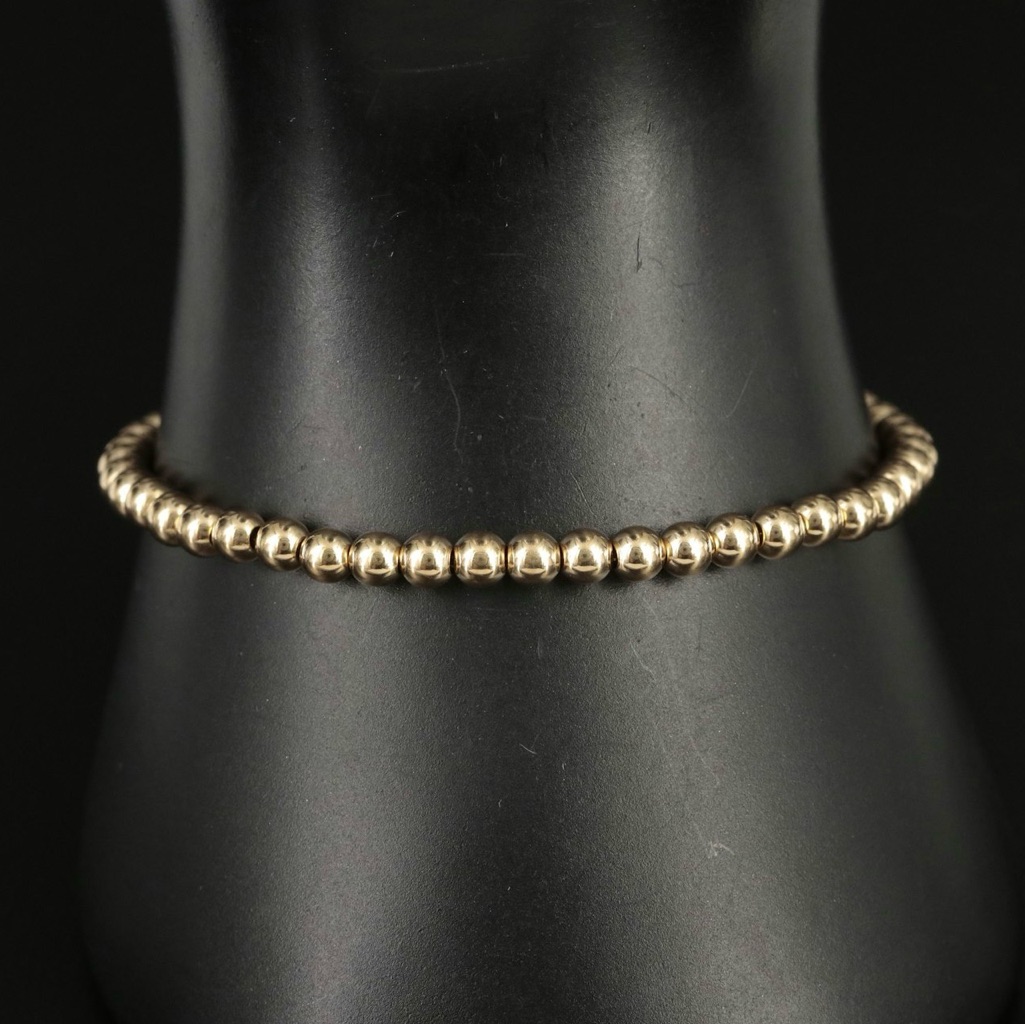 18k Yellow Gold Bead Bracelet